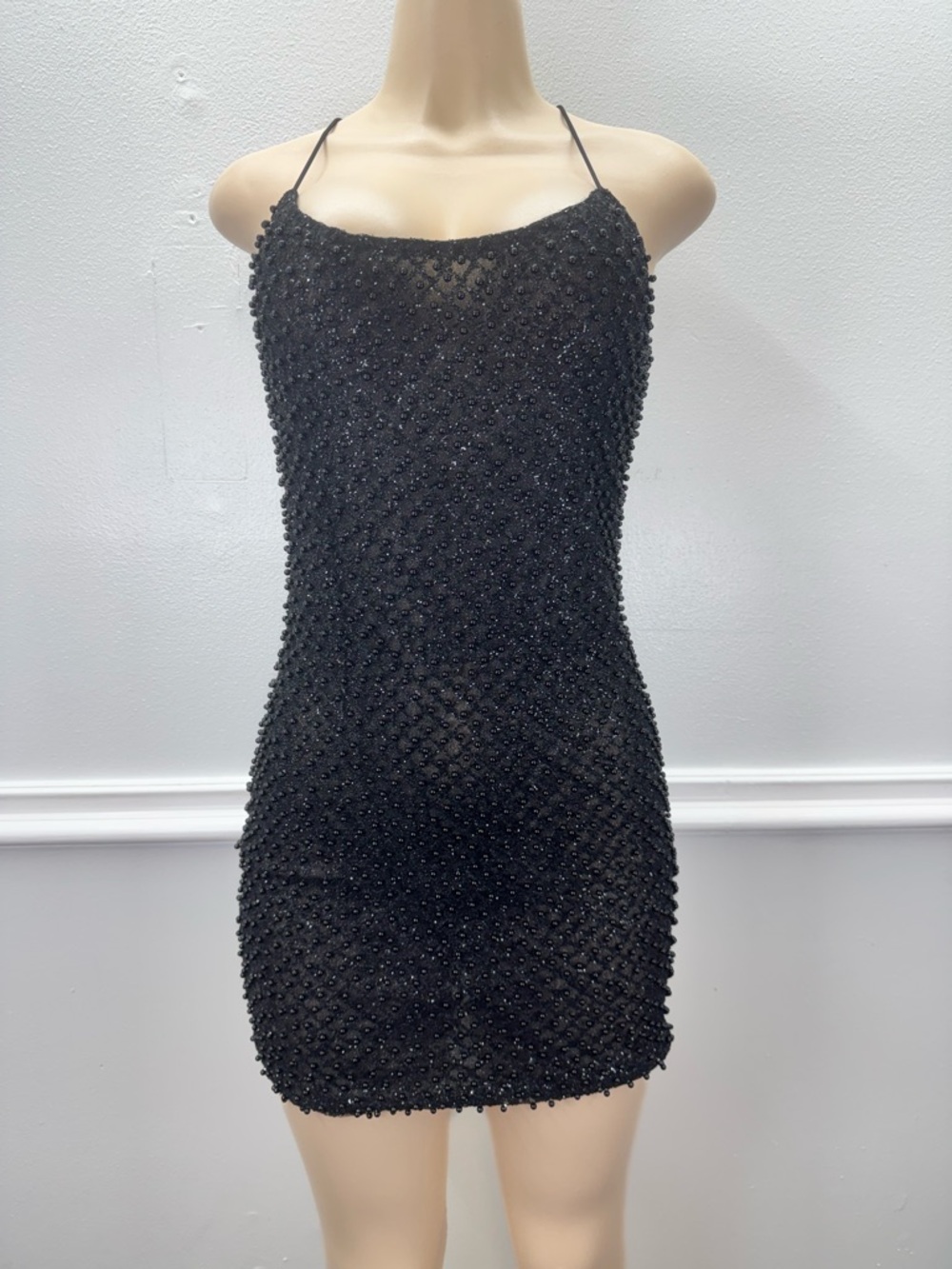 Luxxel Black Glitter Mini Dress